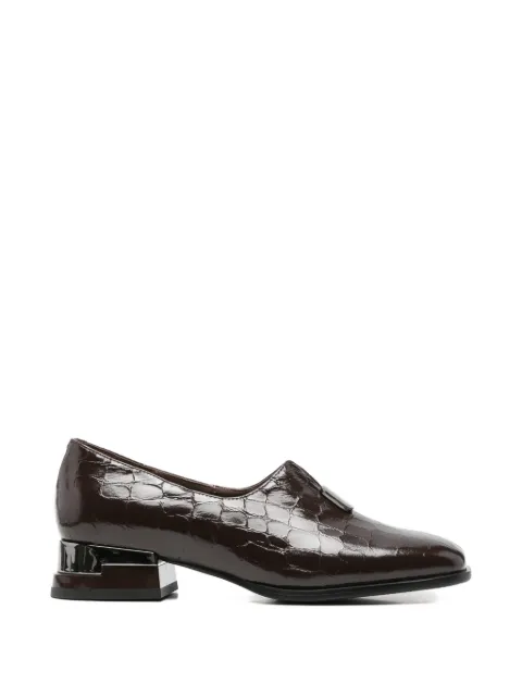 LINDA BAUMANN croc-effect block-heel loafers Brown 658526110