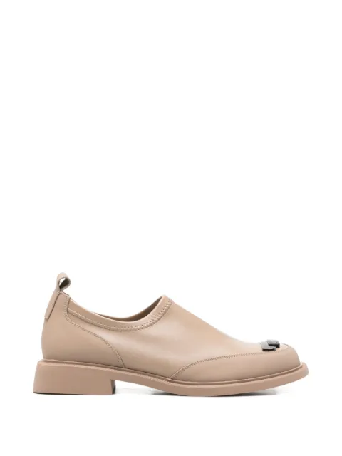 LINDA BAUMANN logo-plaque pull-tab loafers Neutrals 659326100