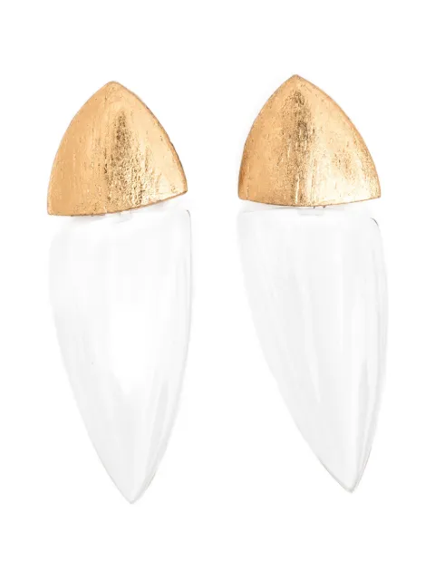 Monies gold-leaf-embellished drop earrings Gold 8473AG