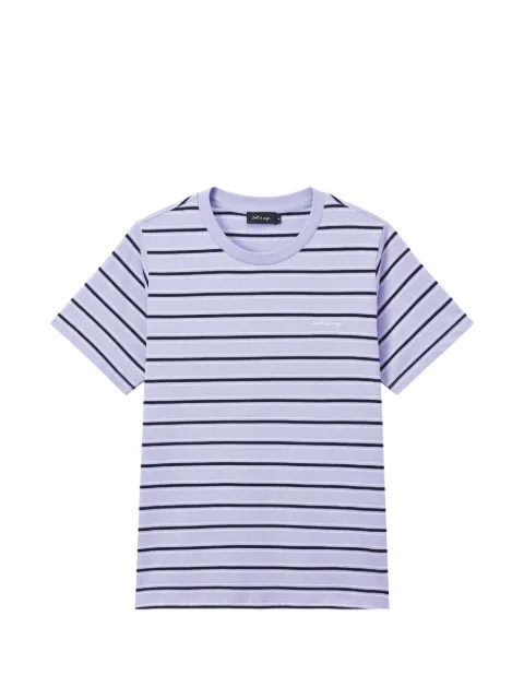 tout a coup horizontal-stripe embroidered-logo T-shirt Purple M652AU6
