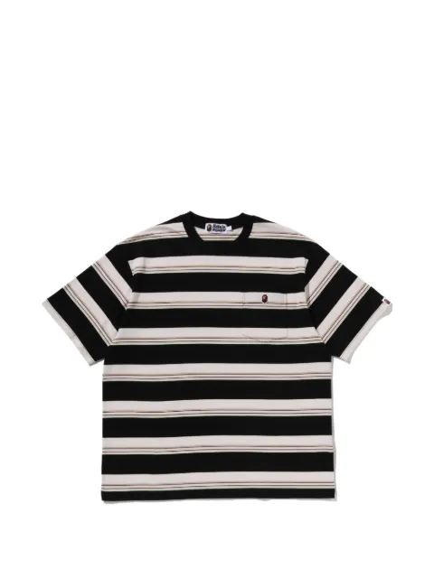 A BATHING APE® striped pocket T-shirt Black 001CSM301309M