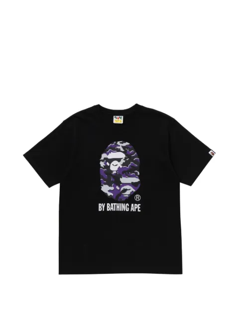 A BATHING APE® Glitch Woodlandg camo-print logo-print T-shirt Black 001TEM301346M