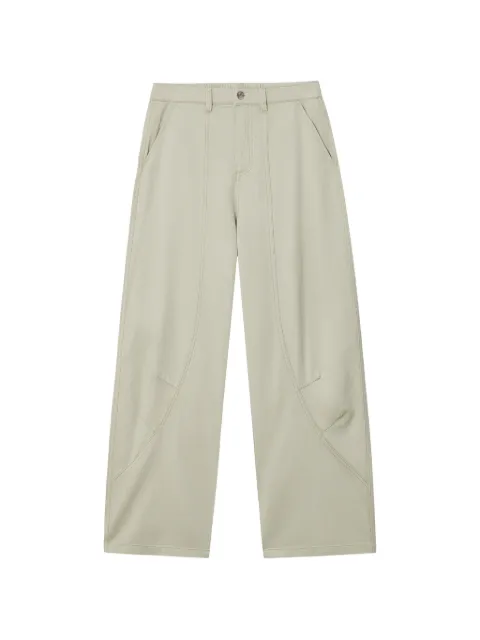 Mini Cream seam-detail wide-leg trousers Neutrals 6SM111A