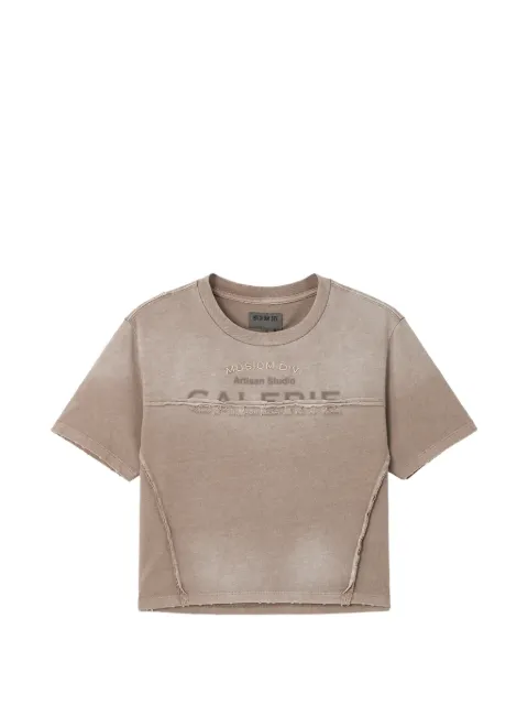 Musium Div. logo-print cut-out T-shirt Neutrals MMUTEW01263X