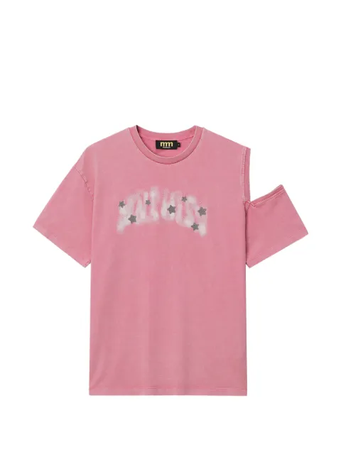 Mini Cream cut-out star-embellished T-shirt Pink 6SM633A