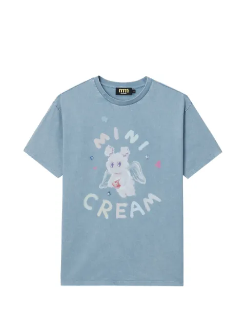 Mini Cream graphic-print cotton T-shirt Blue 6SM631A