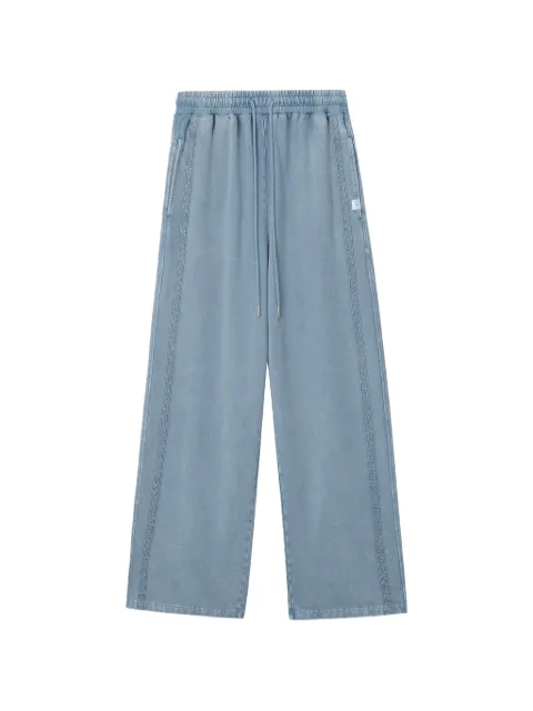 Mini Cream lace-trim drawstring trousers Blue 6SM504A