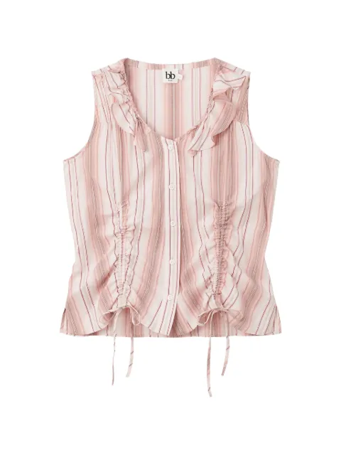 b+ab striped ruffled top Neutrals 6U169BS