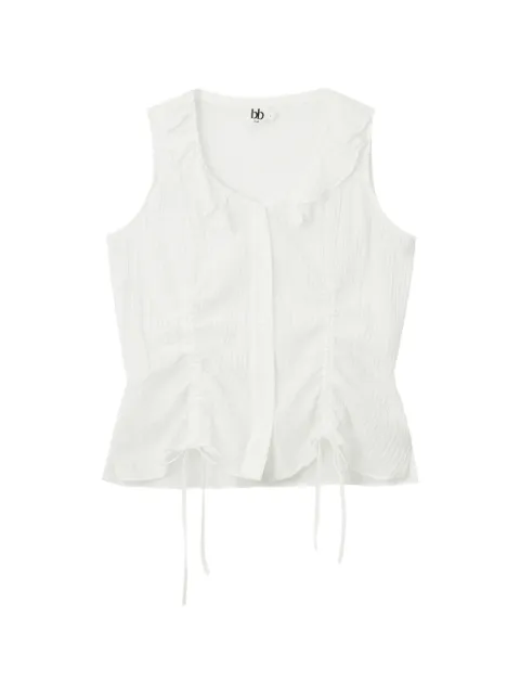 b+ab ruffled drawstring-waist top White 6U169AS