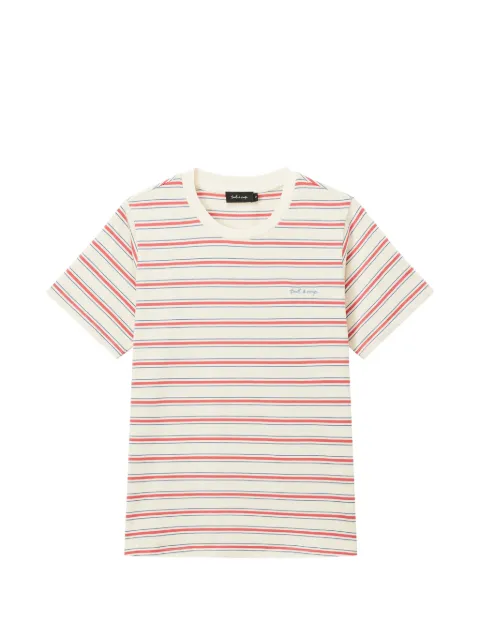 tout a coup striped embroidered-logo T-shirt Neutrals M652AU6