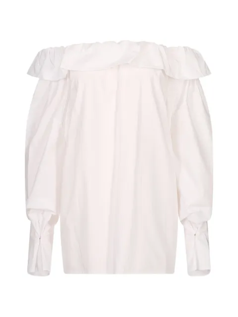 MSGM off-shoulder ruffled blouse White 4042MDM04267112