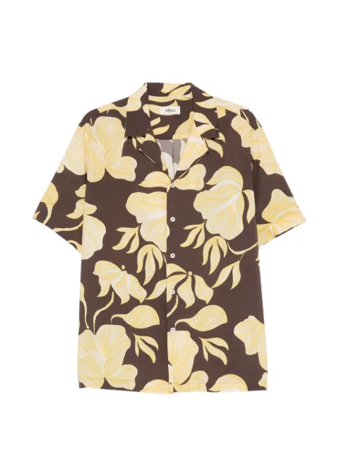 Altea floral-print short-sleeve shirt Brown 2654065