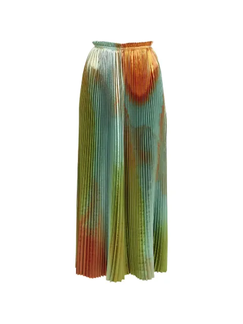 Ulla Johnson pleated abstract-print skirt Green SP240320