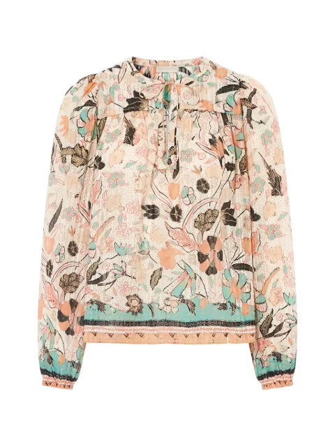 Ulla Johnson floral-print silk-blend blouse Neutrals SP240227