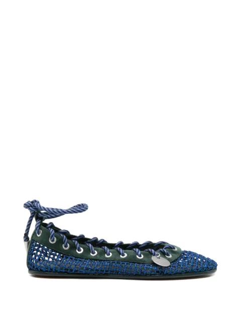 Kiko Kostadinov lace-up mesh ballet flats Blue KKWSS26FT04