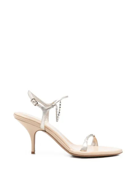 Chloé crystal-embellished leather sandals Neutrals CH26A19ZYW