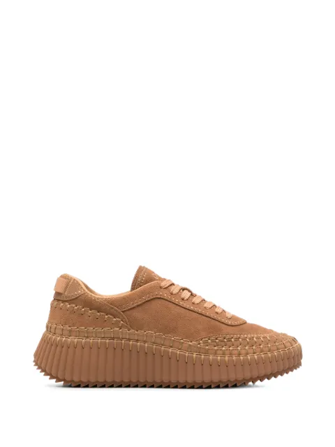 Chloé Nama hand-stitched suede sneakers Brown CHC24A00RMS