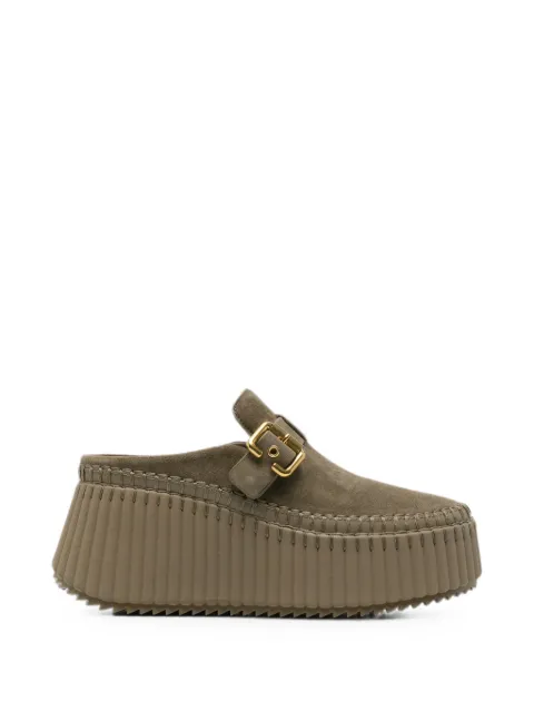 Chloé Nama buckle-fastening platform mules Green CH26A13CMS