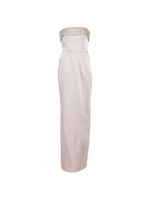 The New Arrivals Ilkyaz Ozel Rhea crystal-embellished maxi dress Neutrals PF26TNANA00201890945
