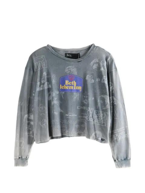 Paly Bethlehem graphic-print distressed T-shirt Grey 3U005Q1010VBK