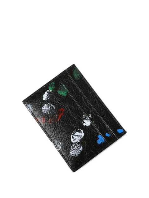 Balenciaga paint-splatter card holder Black 5943092ACJM