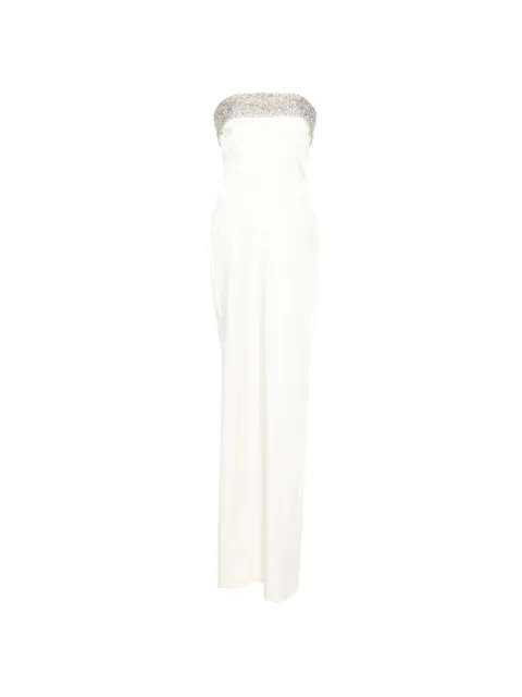 The New Arrivals Ilkyaz Ozel Rhea crystal-embellished strapless maxi dress White NA00201890985