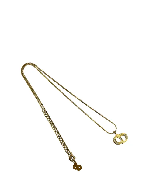 Christian Dior Pre-Owned 2000-2025 Gold Plated Strass CD Logo Pendant Necklace costume necklace Gold 91NXW2ZUVUWOJJDQ