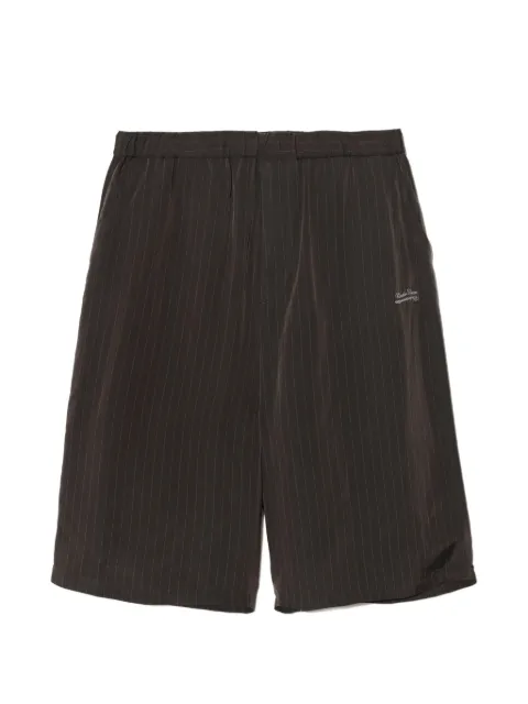Undercover pinstripe logo-embroidered shorts Brown UP1F4505