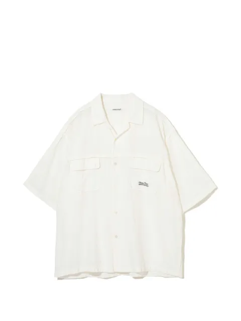 Undercover logo-embroidery short-sleeve shirt White UP1F4409