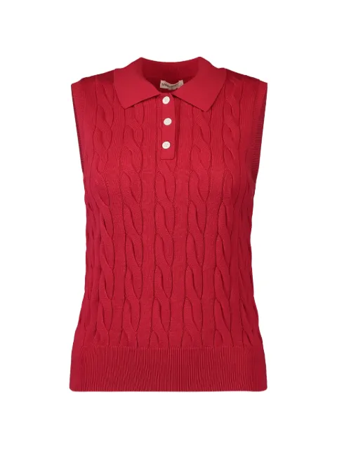 MINNIE ROSE cable-knit sleeveless top Red 9820604
