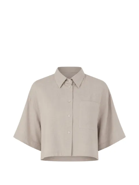 Brunello Cucinelli cropped short-sleeve shirt Neutrals MP698MS306C4664