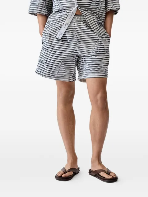 Jacquemus Caleçon striped cotton shorts White SOM00552AW00838