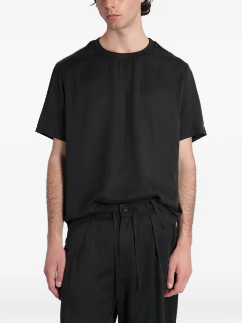 Attachment ribbed-trim t-shirt Black AJ61020