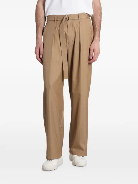 Attachment pleated tapered trousers Neutrals AP61042