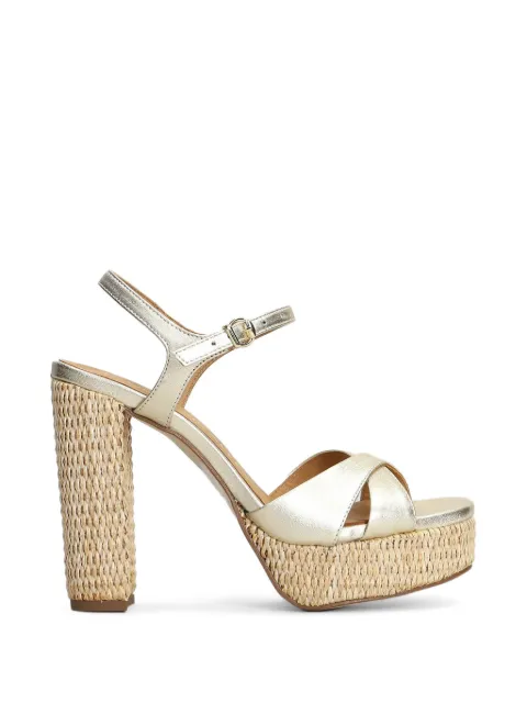 Pedro Miralles metallic-effect raffia-platform sandals Silver 18260