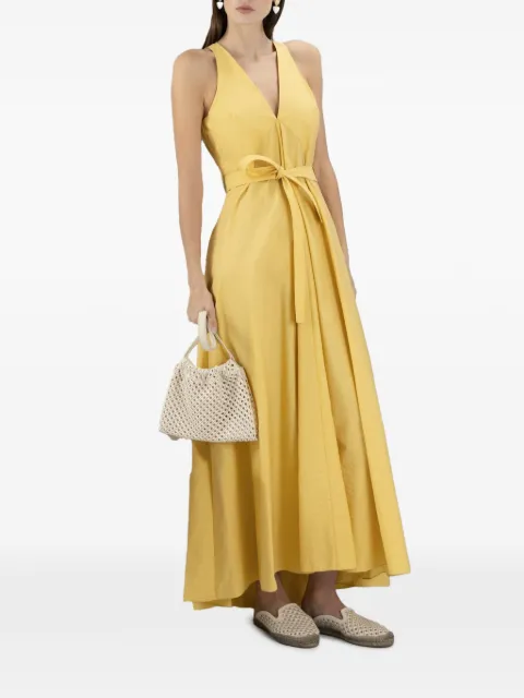 Brunello Cucinelli techno cotton poplin belted dress Yellow MPF79AHY81C9741