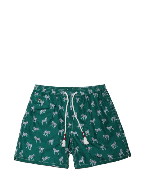 MC2 Saint Barth Lighting zebra-print swim shorts Green LIG0013