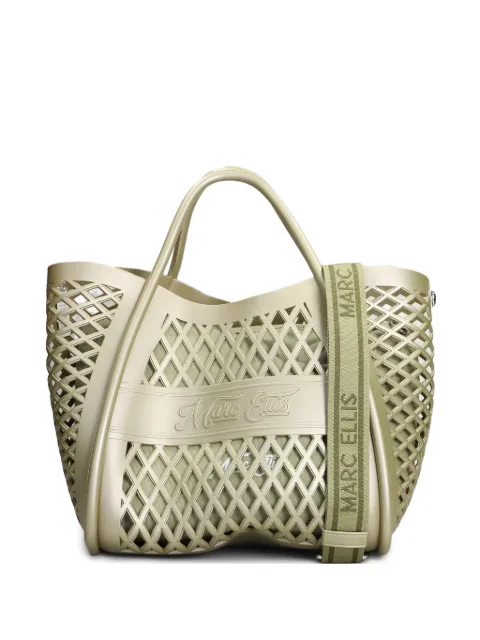 Marc Ellis Flat Buby cut-out logo-embossed tote bag Green FLATBUBYBASKETM