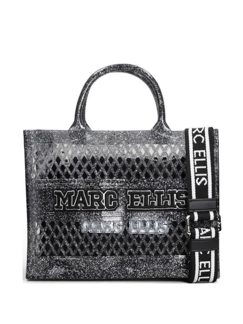 Marc Ellis small Flat Sponge glitter-effect lattice tote bag Black FLATSPONGES
