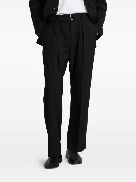 Attachment belted pleated trousers Black AP61078