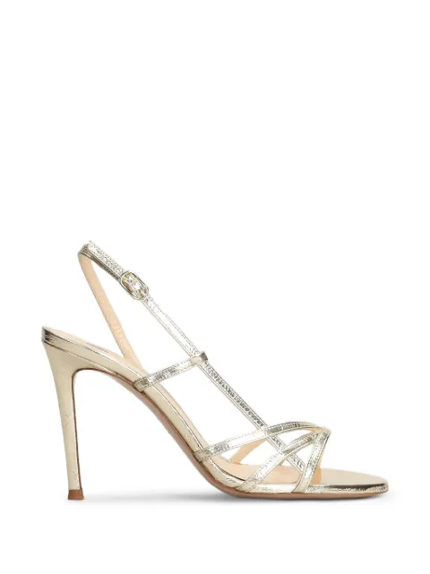 Roberto Festa strappy metallic leather sandals Silver OXFORD