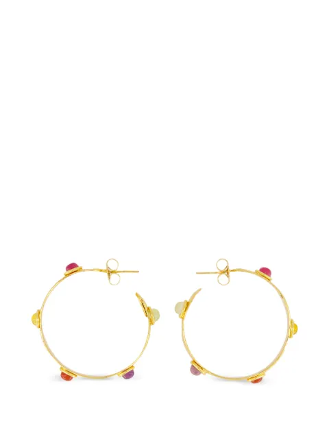 Sylvia Toledano Bianca cabochon-embellished hoop earrings Gold E255A