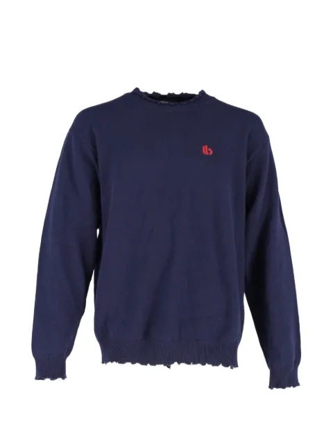 Balenciaga Pre-Owned logo-embroidered sweater Blue BAPUGBCL728135M