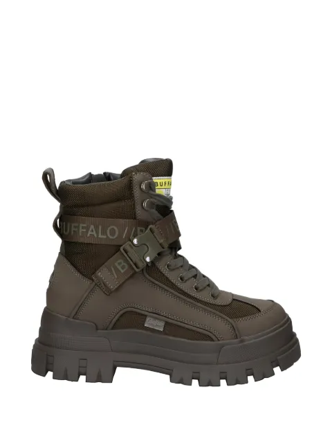 Buffalo Aspha Com1 buckled combat boots Green 1622160