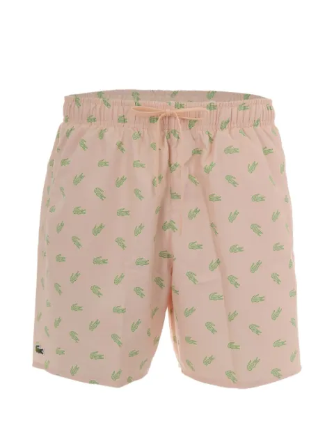 Lacoste crocodile-print swim shorts Pink MH1851