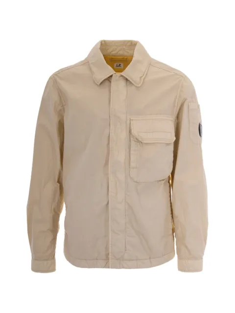 C.P. Company 50 fili wax zipped Lens overshirt Neutrals 20CMOS160A110543D114