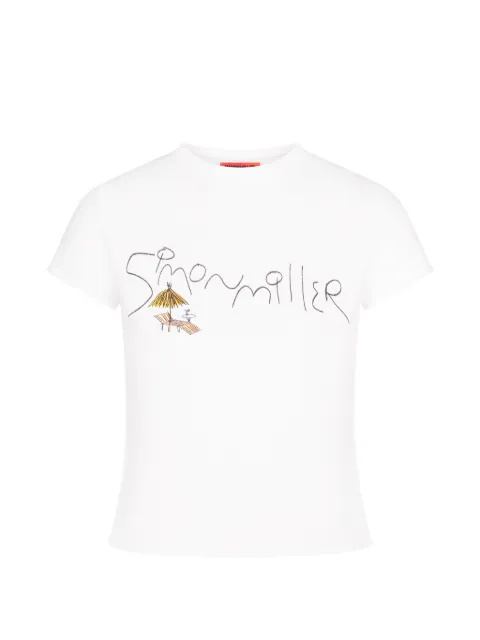 Simon Miller Beach logo-graphic cotton T-shirt Neutrals W34024091