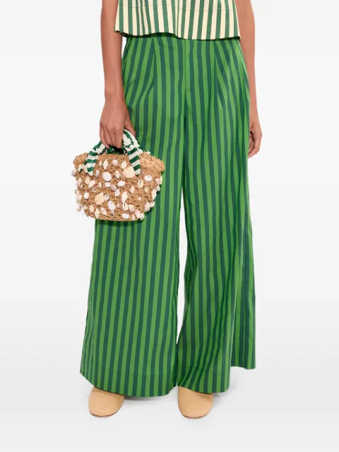 Simon Miller Thorne stripe-print cotton trousers Green W52763170