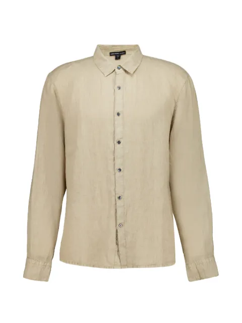 James Perse long-sleeve linen shirt Neutrals MKO3499