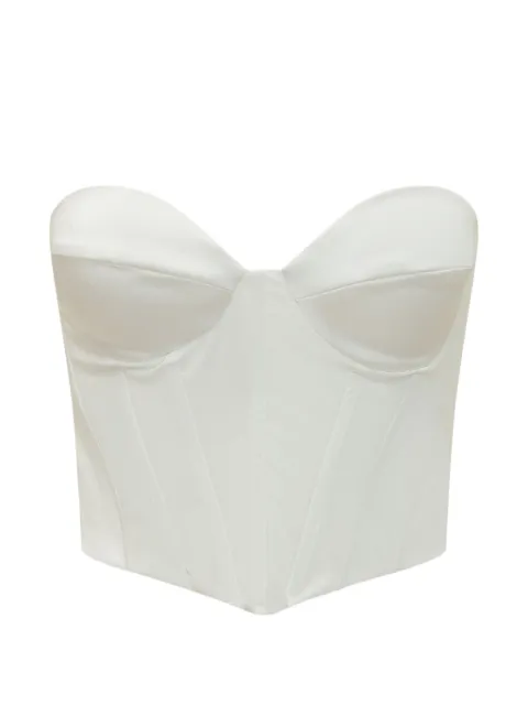 ACTUALEE strapless boned bustier top White 08BU